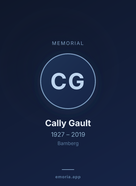 Memorial portrait of Cally Gault