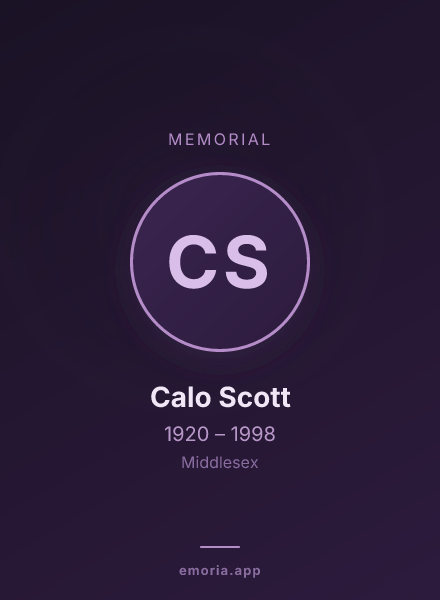 Memorial portrait of Calo Scott