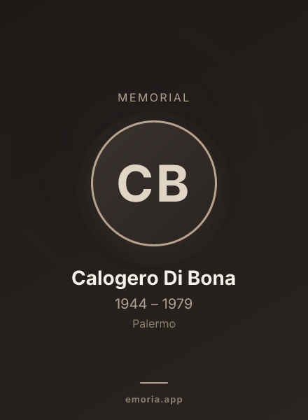 Memorial portrait of Calogero Di Bona