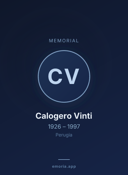 Memorial portrait of Calogero Vinti