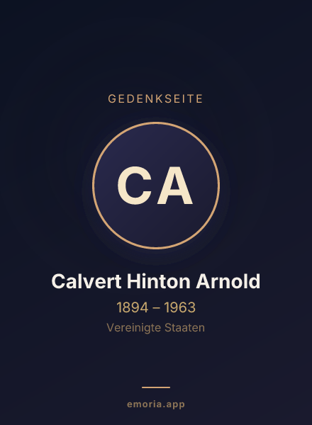 Gedenkportrait von Calvert Hinton Arnold