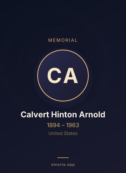 Memorial portrait of Calvert Hinton Arnold