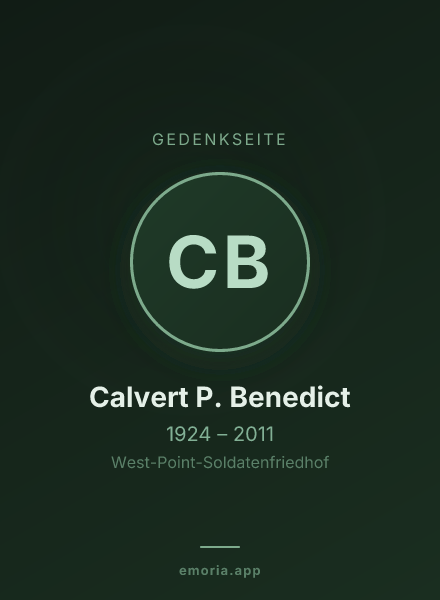 Gedenkportrait von Calvert P. Benedict