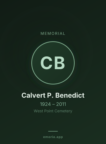 Memorial portrait of Calvert P. Benedict