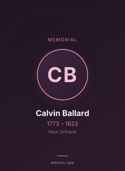 Memorial portrait of Calvin Ballard