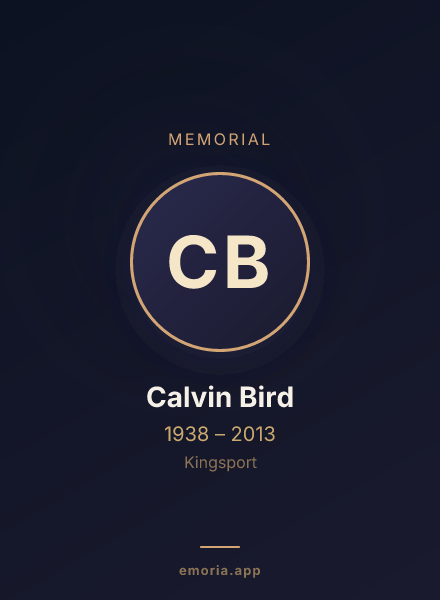 Memorial portrait of Calvin Bird