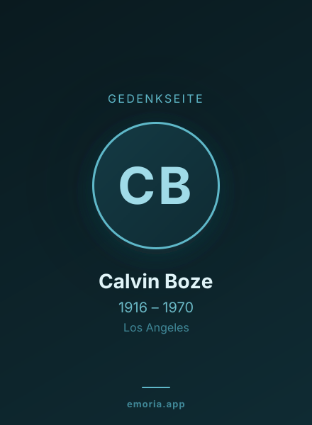 Gedenkportrait von Calvin Boze
