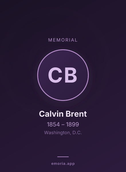 Memorial portrait of Calvin Brent