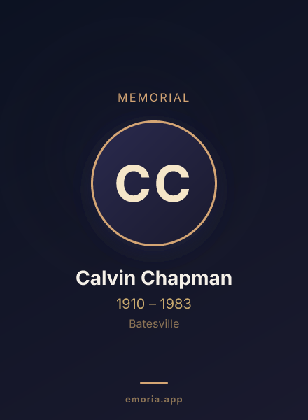 Memorial portrait of Calvin Chapman
