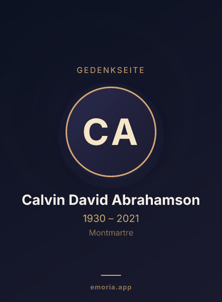 Gedenkportrait von Calvin David Abrahamson