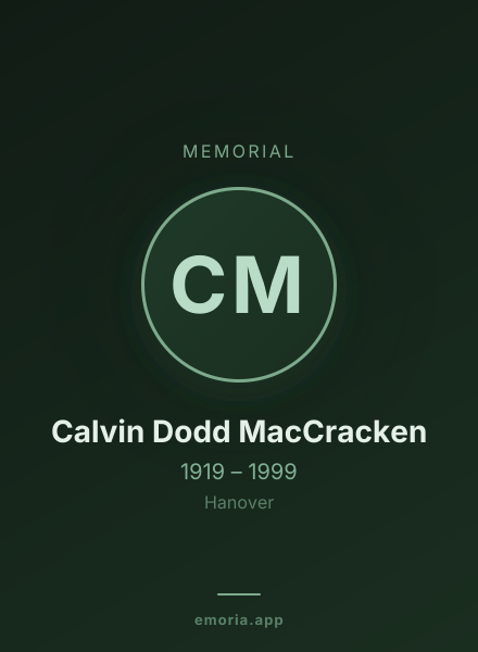 Memorial portrait of Calvin Dodd MacCracken