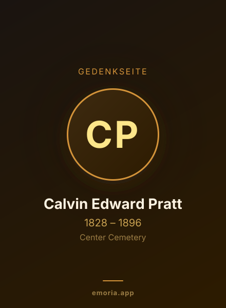 Gedenkportrait von Calvin Edward Pratt