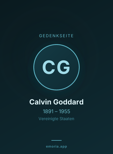 Gedenkportrait von Calvin Goddard