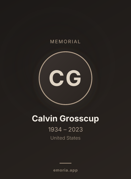 Memorial portrait of Calvin Grosscup