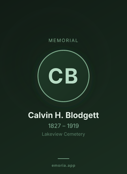 Memorial portrait of Calvin H. Blodgett