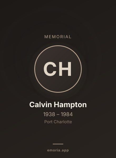Memorial portrait of Calvin Hampton