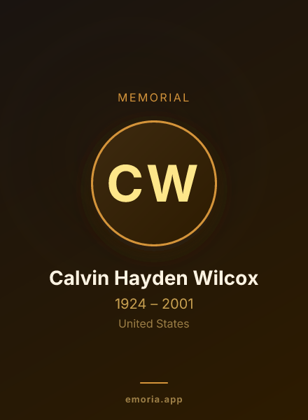 Memorial portrait of Calvin Hayden Wilcox