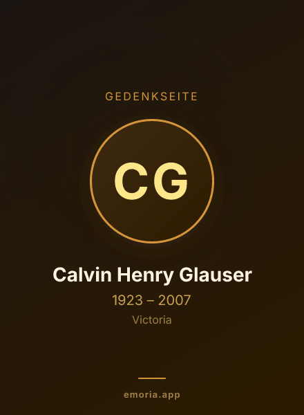 Gedenkportrait von Calvin Henry Glauser