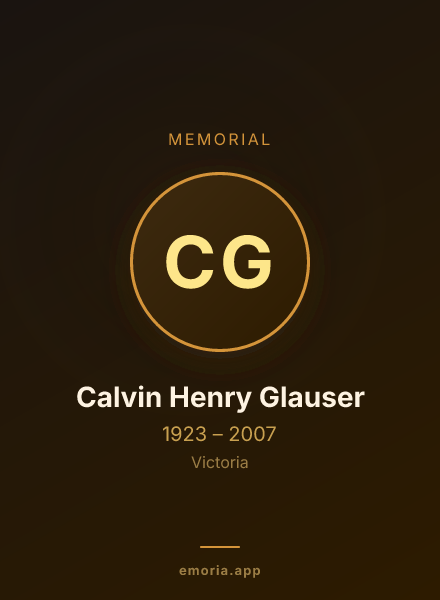 Memorial portrait of Calvin Henry Glauser