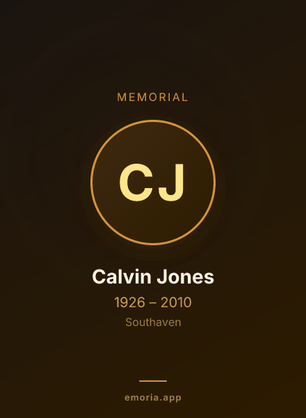 Memorial portrait of Calvin Jones