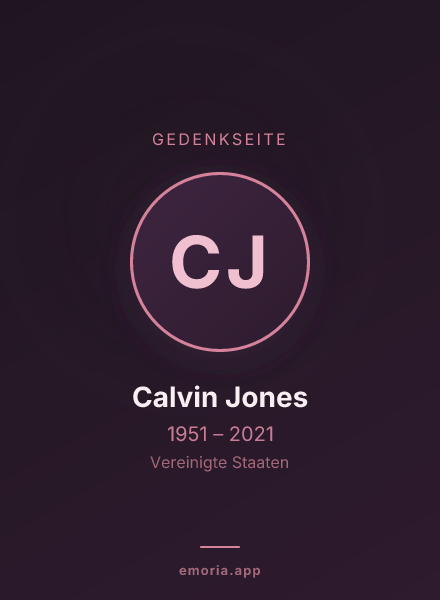 Gedenkportrait von Calvin Jones