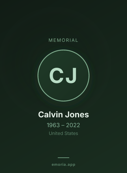 Memorial portrait of Calvin Jones