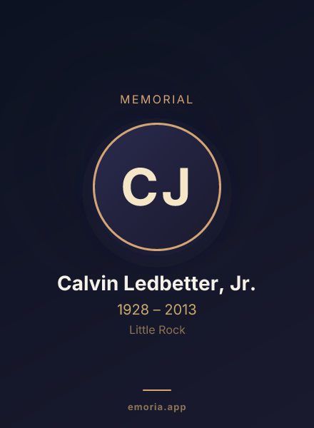Memorial portrait of Calvin Ledbetter, Jr.