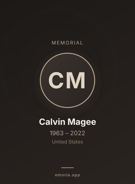 Memorial portrait of Calvin Magee