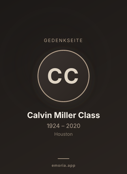 Gedenkportrait von Calvin Miller Class