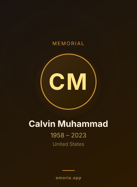 Memorial portrait of Calvin Muhammad