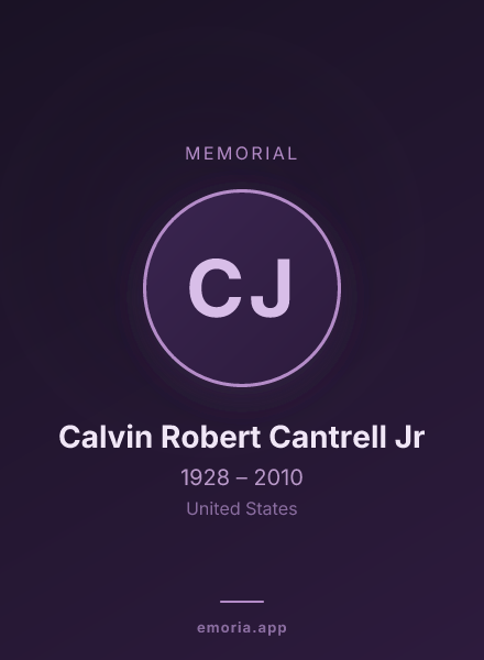 Memorial portrait of Calvin Robert Cantrell Jr