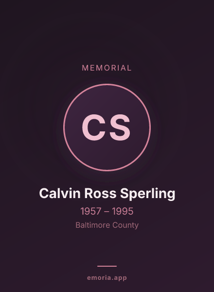 Memorial portrait of Calvin Ross Sperling