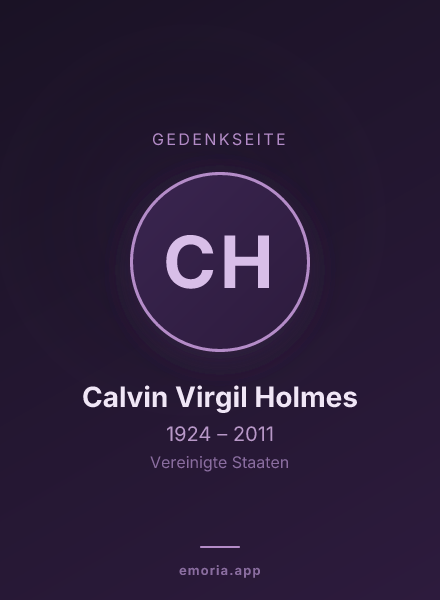 Gedenkportrait von Calvin Virgil Holmes