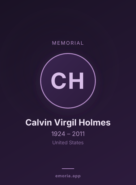 Memorial portrait of Calvin Virgil Holmes
