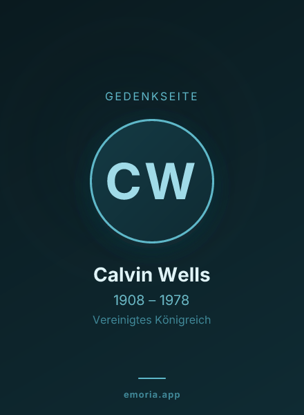 Gedenkportrait von Calvin Wells