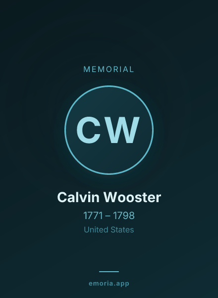 Memorial portrait of Calvin Wooster