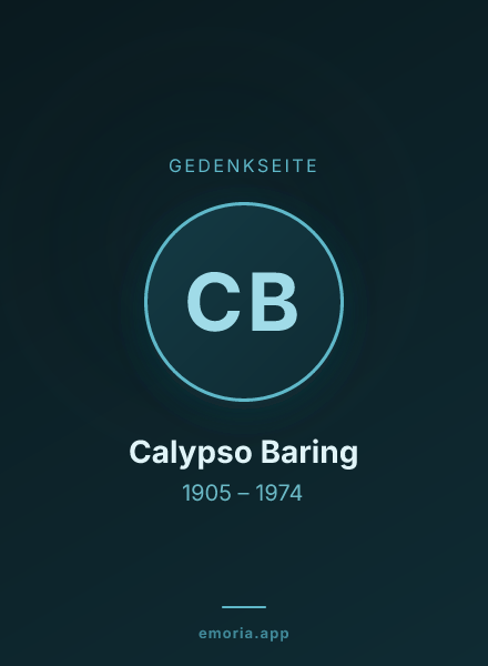 Gedenkportrait von Calypso Baring