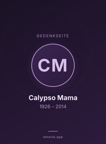 Gedenkportrait von Calypso Mama