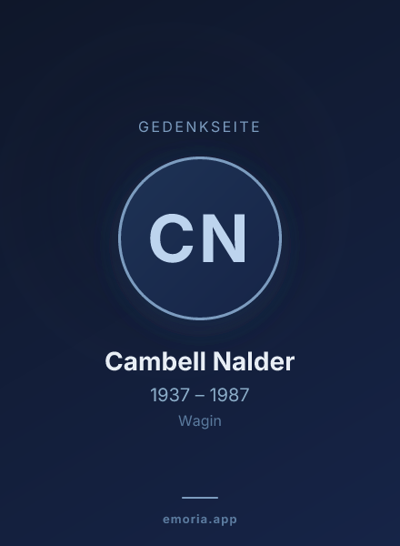 Gedenkportrait von Cambell Nalder