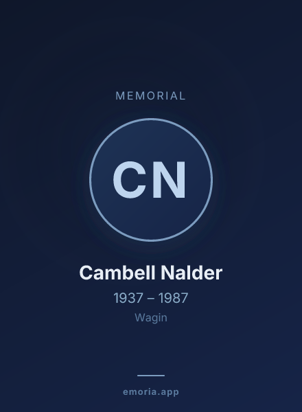 Memorial portrait of Cambell Nalder