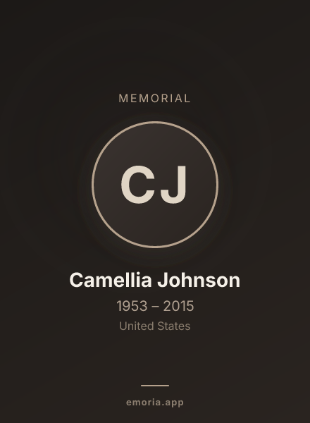 Memorial portrait of Camellia Johnson