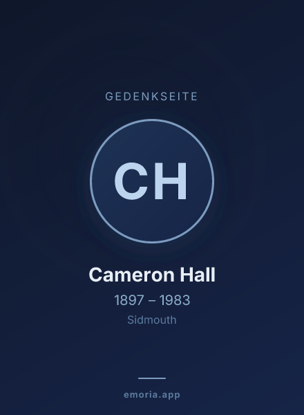 Gedenkportrait von Cameron Hall