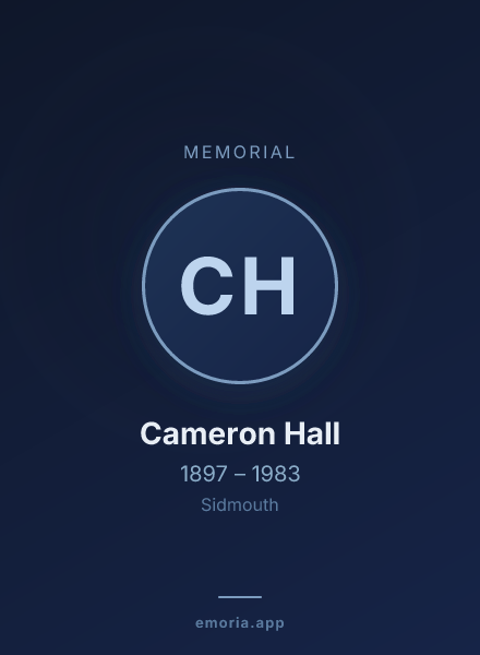 Memorial portrait of Cameron Hall
