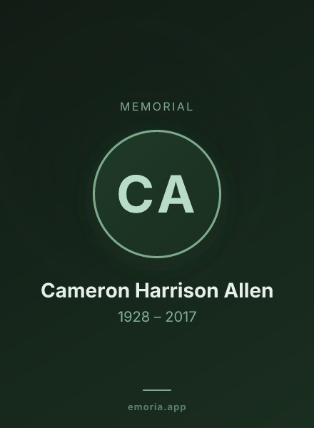 Memorial portrait of Cameron Harrison Allen
