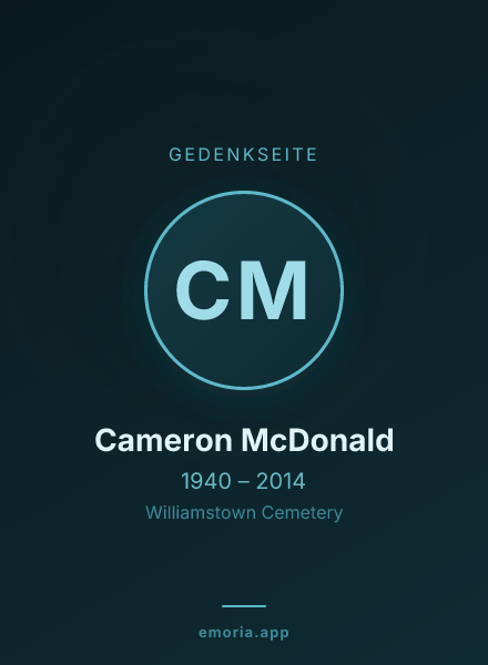 Gedenkportrait von Cameron McDonald