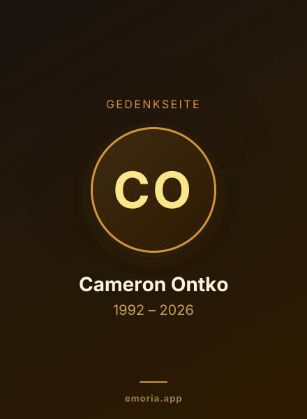 Gedenkportrait von Cameron Ontko