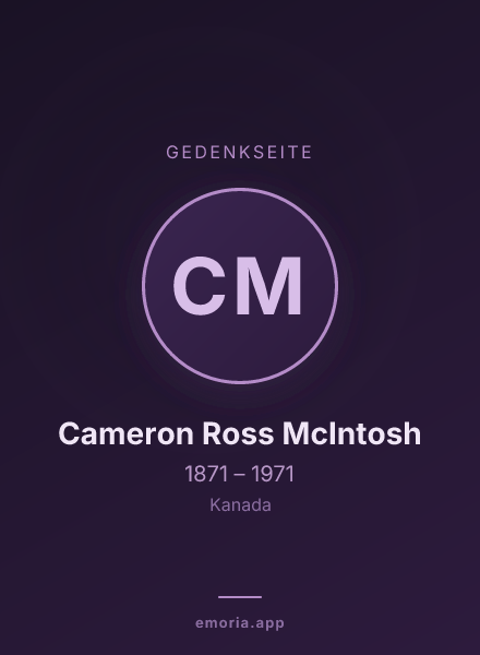 Gedenkportrait von Cameron Ross McIntosh