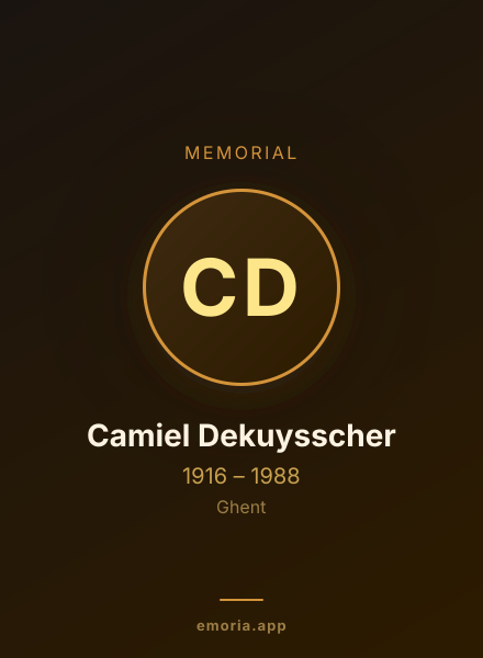 Memorial portrait of Camiel Dekuysscher