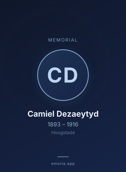 Memorial portrait of Camiel Dezaeytyd