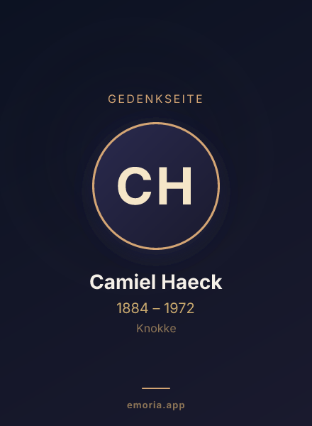 Gedenkportrait von Camiel Haeck